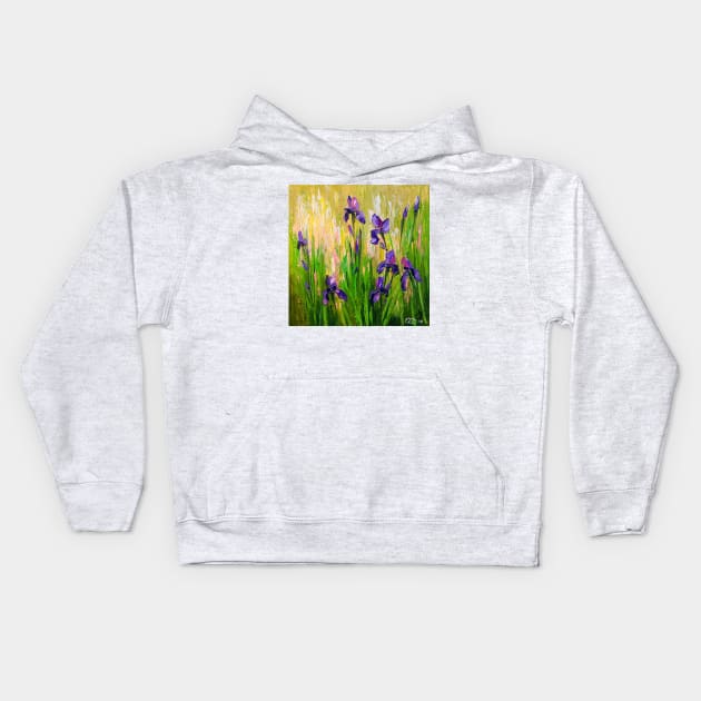 Irises Kids Hoodie by OLHADARCHUKART